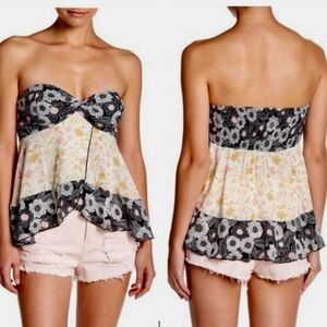 Free People babydoll strapless top